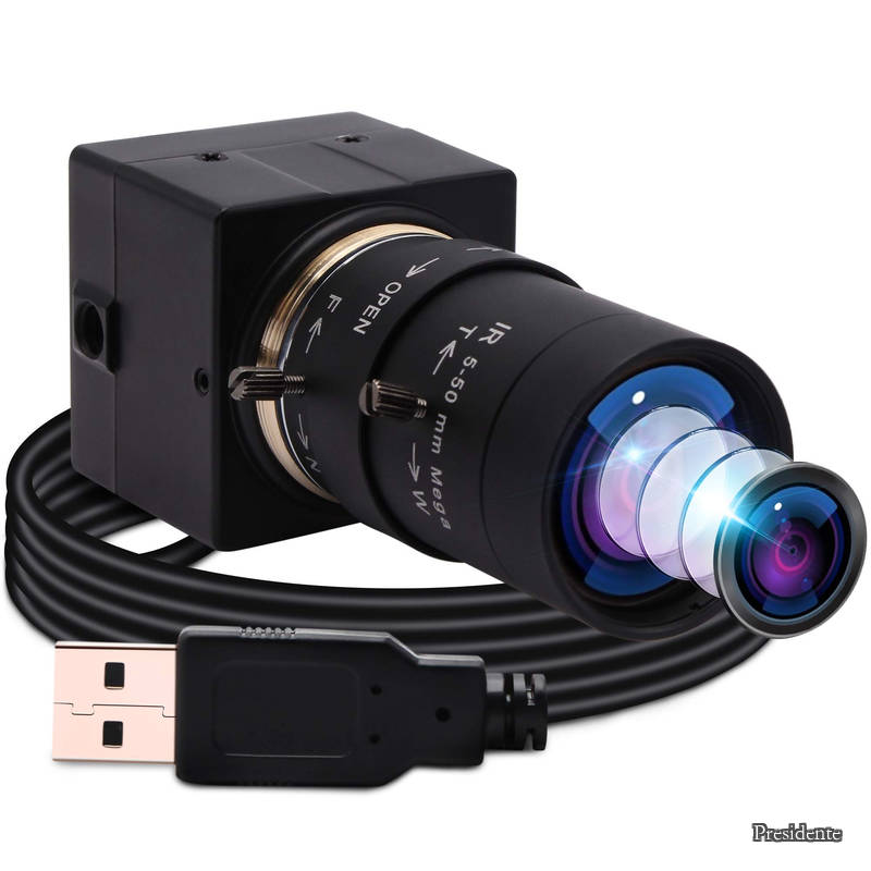 【送料無料】光学ズームWebカメラ 200万画素 低照度 ウェブカメラ 5-50mm可変焦点レンズ Web会議用UVCカメラPCサポートOTG CMOS IMX323センサー 0.01Lux Webかめら Windows/Mac/Linux/Android 対応 1080P 30FPS USBパソコン用カメラ 外付けカメラUSBFHD06H-SFV(5-50)