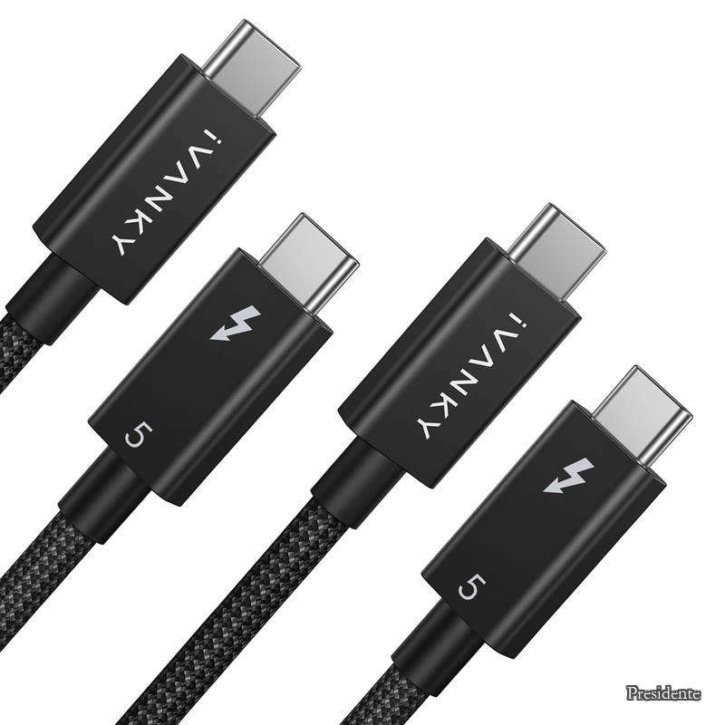 【送料無料】5 ケーブル IVANKY 240W急速充電 8K/60Hz映像出力 最大120Gbps 高速データ転送 Thunderbolt 4/3 USB4 下位互換 MacBook Pro/Mac Mini (2024年発売モデル)/iPad/iPhone17/Air/16/16e/15/Android/ハブ/SDDケースなどUSB-C対応 1m+1m 【Intel正規認証品】