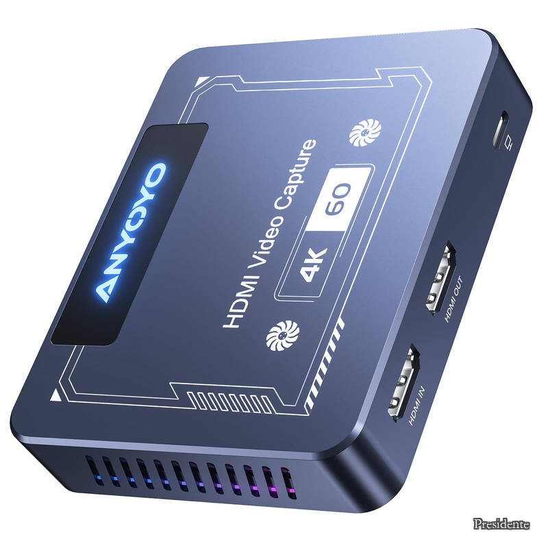 2/PS5対応】ANYOYO キャプチャーボード 超低遅延 4K60fps HDR/VRR HDMIパススルー USB3.0 ゲーム実況・動画編集用 外付け録画カード Windows/Mac/Linux対応（Xbox Series X/S/Steam Deck対応）