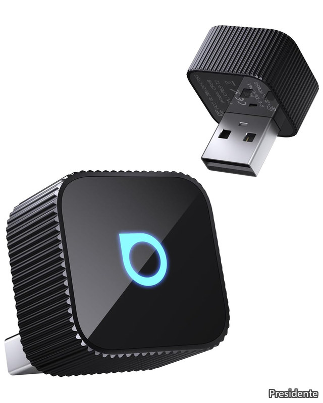 mini slim Ottocast ミニスリム CarPlay & Android Auto ワイヤレスアダプター USB-A対応 アンドロイドオート カープレイ自動接続 ハンズフリー通話 音楽再生 5GHz Wi-Fi対応 超小型 車載 スマートフォン接続 (ブラック)