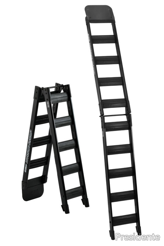【送料無料】ディーアールシー(DRC) ハイブリッドランプ 180cm ブラック 折りたたみタイプ 耐荷重 190kg 軽量 アルミ/樹脂 バイク オートバイ トランポ ラダー ブリッジ スロープ ダートフリーク Dirtfreak G4725