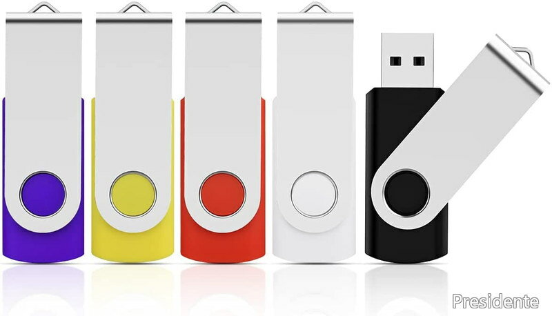 【送料無料】KOOTION USBメモリ 32GB 5個セット フラッシュドライブ USB2.0 サムドライブ バックアップメモリ USBドライブ32GB 360度回転式 コンパクト フラッシュメモリー (ブラック ホワイト レッド イエロー パープル)