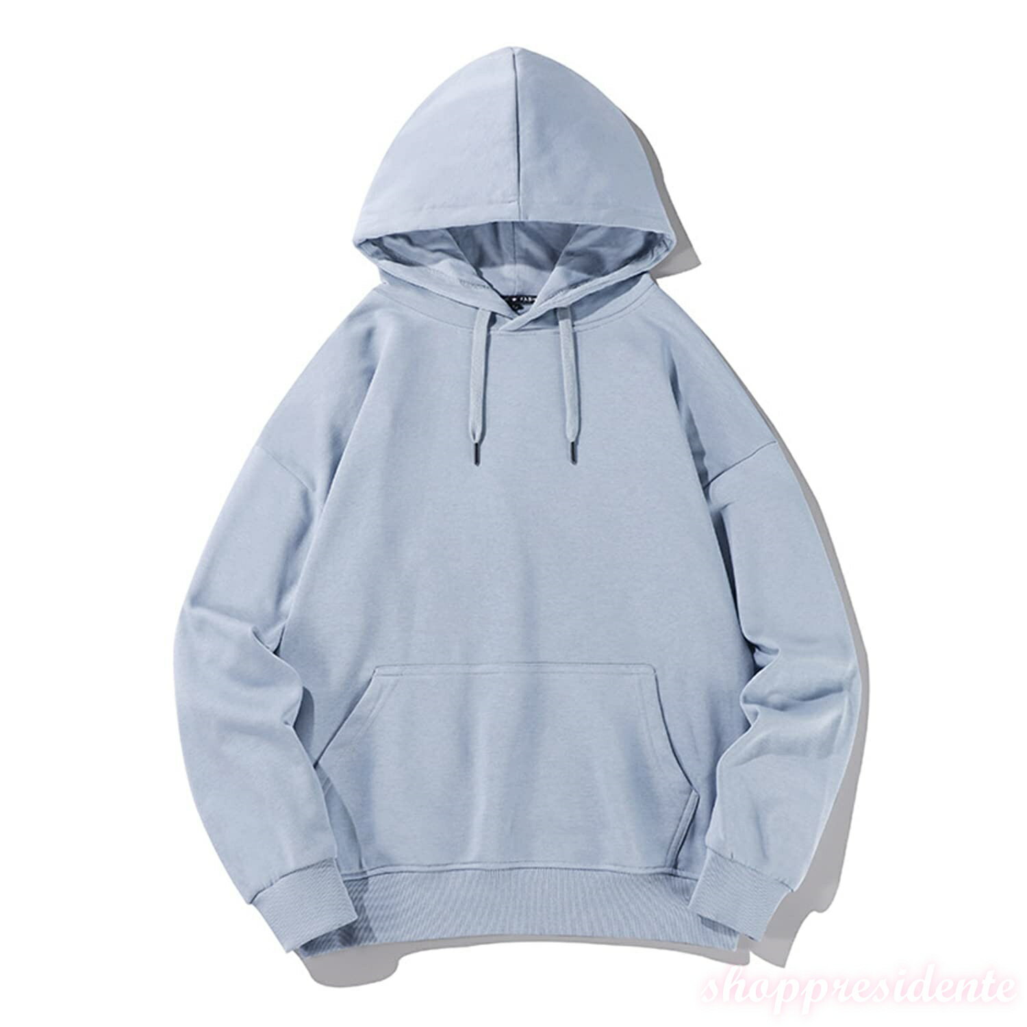 【送料無料】パーカー メンズ 長袖 秋服 プルオーバー スウェット カジュアル おしゃれ 大きいサイズ 無地 長袖 裏起毛 定番 トップス オールシーズン対応（裏起毛） 色：ブルー、サイズ：M