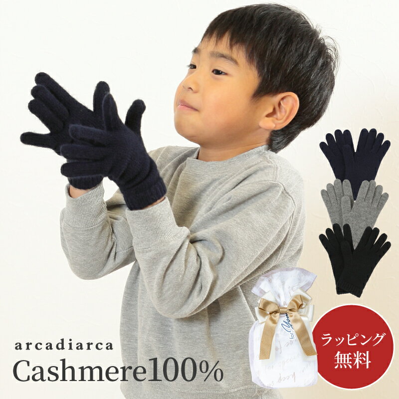 カシミヤ 100％ 手袋 キッズ フリーサイズ カシミヤ100% カシミア 暖かい てぶくろ 防寒 子供用手袋 無地 男の子 女の子 アルカディアルカ arcadiarca ギフト プレゼント