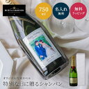 【オリジナルラベル 1本から】写真 モエ・エ・シャンドン ブリュット750ml パーティ 誕生日 名前入り 名入れ無料 贈り物 ギフト ラッピング 白 プレゼント