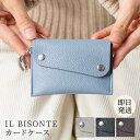 【30日返品保証】 イルビゾンテ IL BISONTE カードケース 名刺入れ キーリング マルチケース 本革 レザー Il Bisonte EUROPA card holder SCC063 ILSCC063 男性 女性 誕生日 記念日 ギフト 送料無料