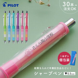 【30本から注文OK】ロゴ ドクターグリップ CL プレイボーダー 0.5mm 名入れ シャーペン HDGCL-50R パイロット シャープペンシル プレゼント カラーマーク ギフト 校章 周年記念 小学生 高校生 中学生 卒業記念 卒団 入学 名前入り 記念品 ザワウ