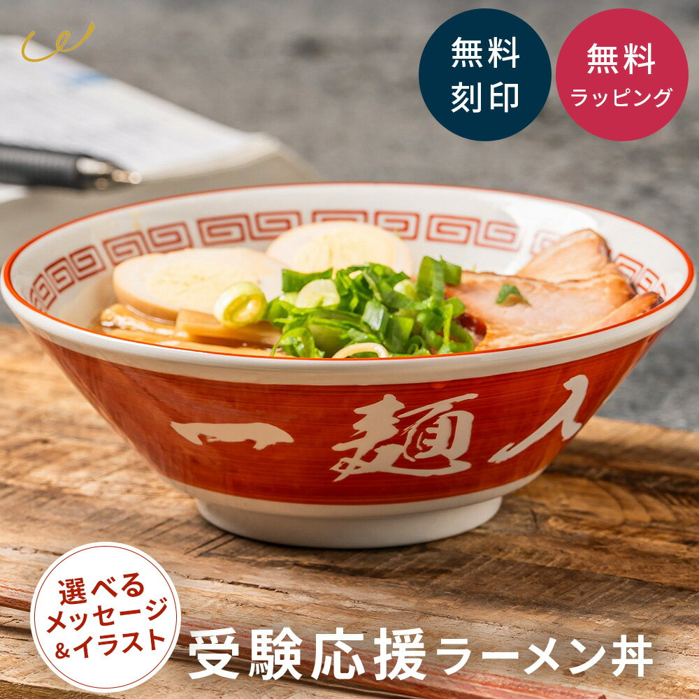 名入れ ラーメン丼 合格祈願 受験応援 縁起物 どんぶり ラーメン鉢 受験生 グッズ 美濃焼 日本製 赤色 食器 プレゼント ギフト 応援グッズ 資格試験 就活 合格グッズ らーめん お祝い 贈り物 おもしろ 食洗器対応
