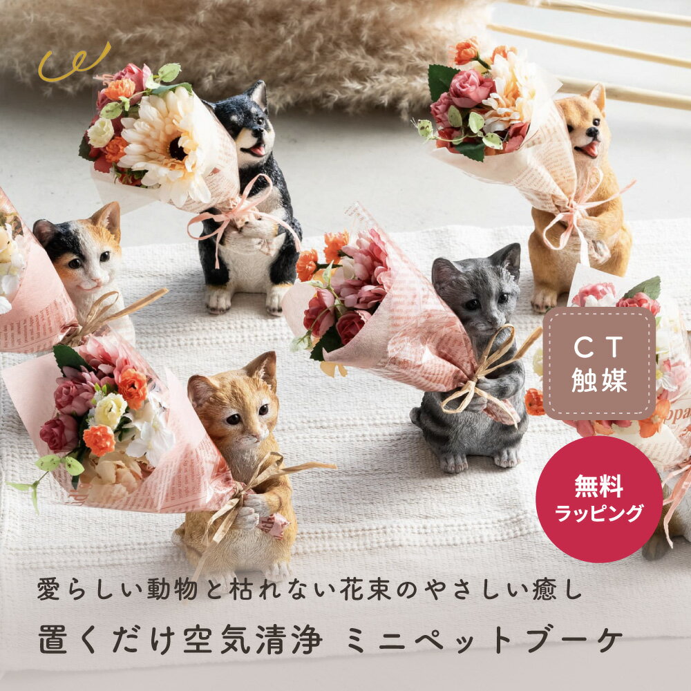 置くだけ空気清浄 ミニペットブーケ 母の日 プレゼント ギフト 癒しグッズ 猫グッズ 猫好き 義母 花束 花 造花 動物 オブジェ 置物 雑貨 飾り 猫 ねこ ネコ いぬ イヌ 犬 ウサギ CTミニョンブーケ プレゼント 即日発送 ザワウ 誕生日プレゼント 女友達のサムネイル