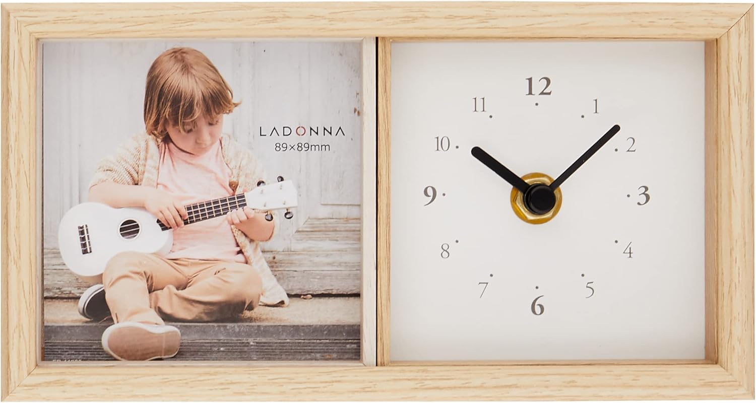 Other - ラドンナ 写真入り フォトフレーム アバンティ 時計付き 時計 スクエアサイズ SF03-20C-NT LADONNA PHOTO FRAME AVANTI 写真立て デザイン おしゃれ インテリア ラドンナフォトフレーム プレゼント フォトクロック 写真クロック フォト時計 誕生日 記念日 置時計 ギフト