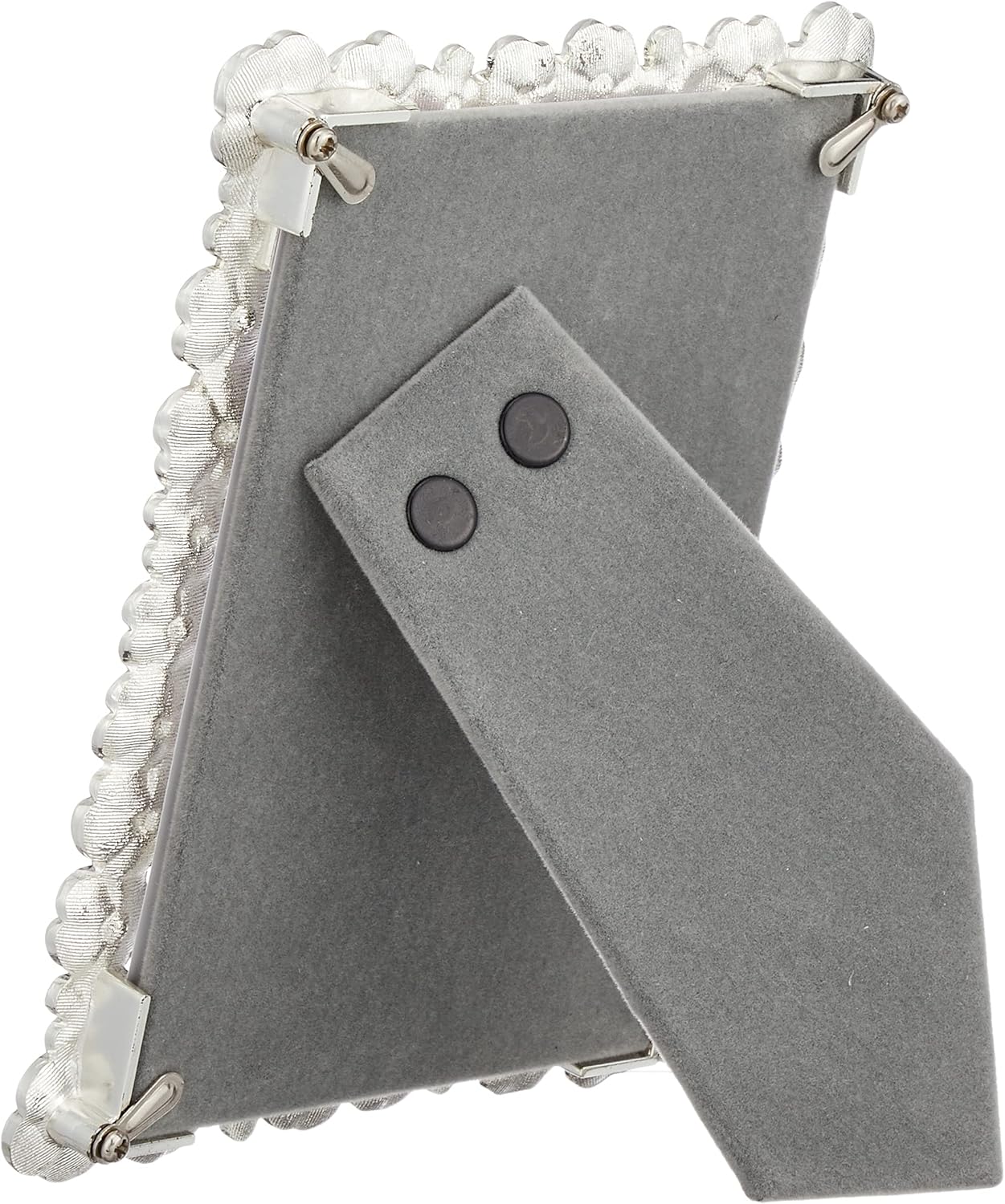 LADONNA ラドンナ L判 フォトフレーム ブライダル ホワイト BJ13-L-WH 結婚式 おしゃれ 結婚祝い プレゼント ギフト 自立 はがきサイズ ハガキサイズ アンティーク 北欧 白 レース クリスタル フラワーモチーフ [2]