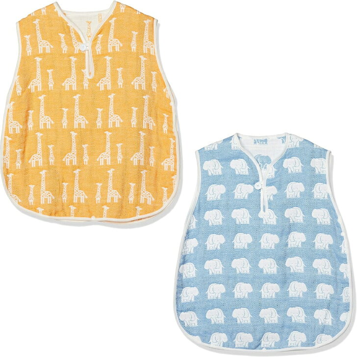 成願 スリーパー 日本製 純綿 寝袋 6重ガーゼ 赤ちゃん イエロー エレファント インファント ELSP-380 YE ブルー エレファント インファント ELSP-380 BL