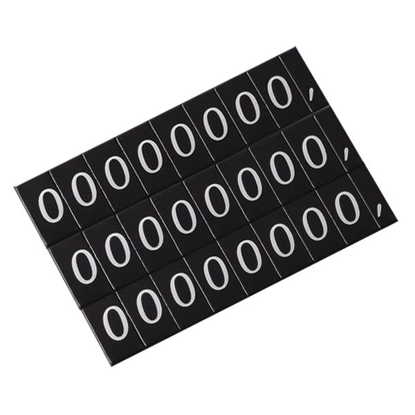 マグネット数字シート 小( 0)のみ 黒地シルバー文字