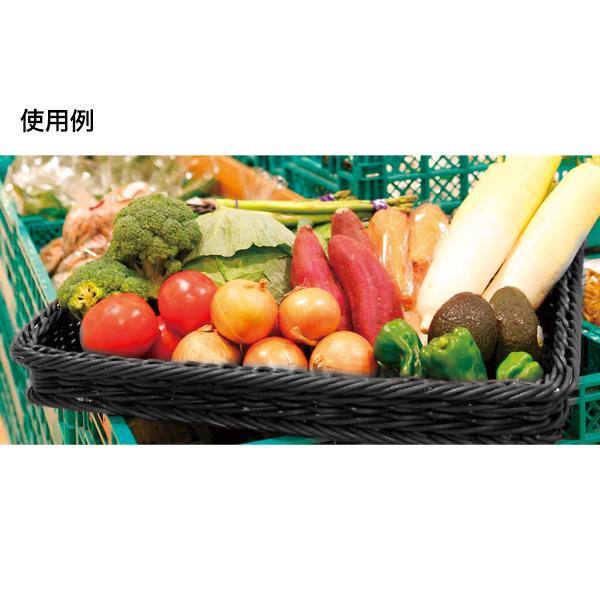 ショップスアシスト 楽天市場店の角型フードバスケット N型 S ブラック 業務用 洗える 樹脂製 籠 籐かご 盛りかご 小物入れ｜アングル2