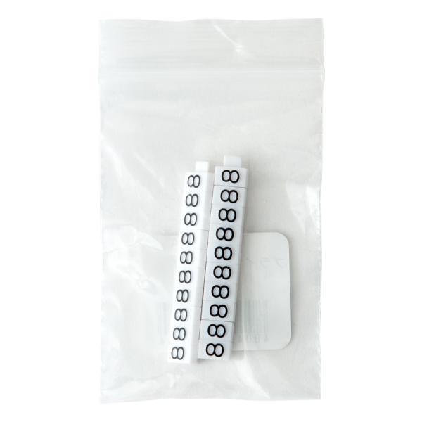 Business Products Services - プライスキューブ 補充用 単品 20粒 M 白/黒文字　8　プライス表示 価格表示 プライスカード プライス スタンド ブロック パーツ バラ ディスプレイ おしゃれ 数字 価格 卓上 ショーケース 業務用 店舗 アパレル ジュエリー