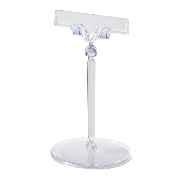 Rakuten - クリアーベース POP立 CB-1　| 支柱L100mm 10mm厚対応 丸ベースφ85mm ポップスタンド POPスタンド カードスタンド ポップ立て パネル立て 発泡パネル スチレンボード スタンド クリップ 卓上 ポップ POP 店舗 販促 プライス表示 イベント 展示 ディスプレイ 角度調節 透明