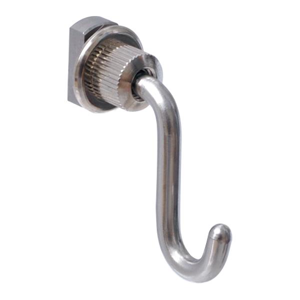 ■種別／B1009■カラー／ニッケルメッキ■素材／スライダー部：ステンレス鋼（SUS303）、平座金・ねじ：黄銅、フック：ステンレス鋼（SUS304）■仕上げ／スライダー部：素地、平座金・ねじ：クロムめっき、フック：素地■耐荷重（N）／147N■耐荷重（kgf）／15kgf■重量／18g■備考／○壁取付レール用フック○フックのねじを回すと固定できます。○レール設置後でも好きな位置に取付け可能○同一レールに複数のフックを使用する場合、500mm以上間隔をあけてください。メーカー・委託先在庫のため在庫確認が必要な商品です。予期せぬ欠品・廃番の可能性がございます。