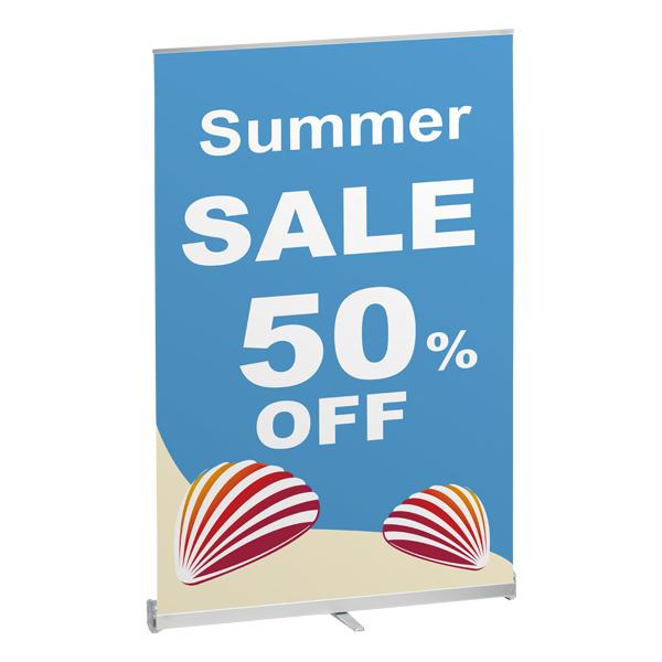 ロールアップコンパクト 1000　|有効バナーサイズW1000×H1605〜2230mm 高さ調整可 合成紙 ターポリン ..