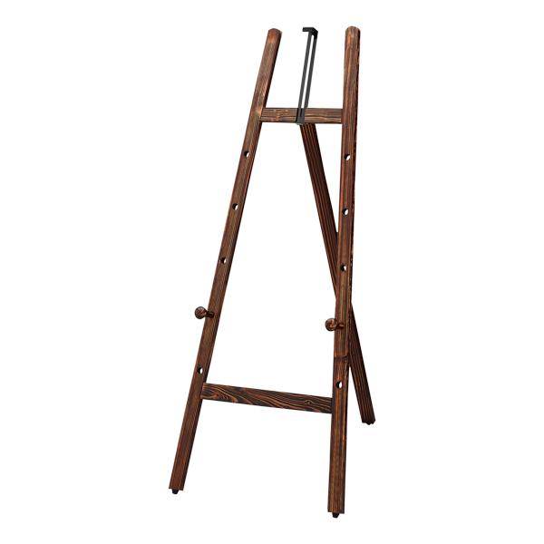 Rakuten - 木製イーゼル(焼き) HECY-120 イーゼルスタンド 木製イーゼル パネルスタンド メニュー ウェルカムボード 看板 店舗 飲食店 カフェ 美術 芸術 学校 絵画