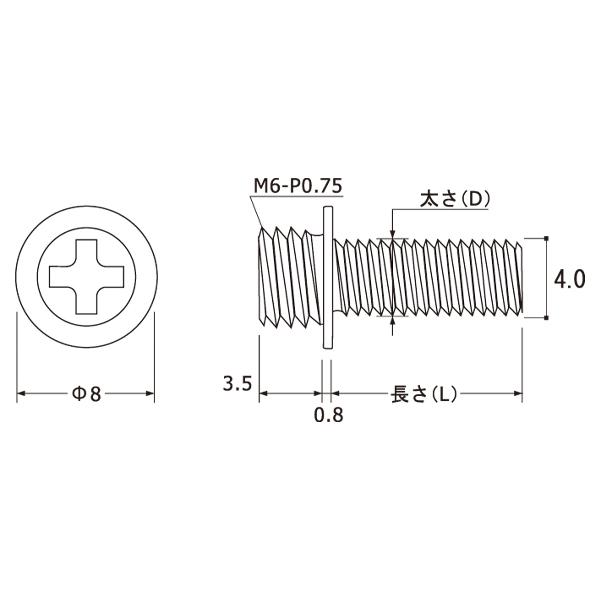 【50ヶ入】ポイントねじ 4×8 ステンコート...の紹介画像2