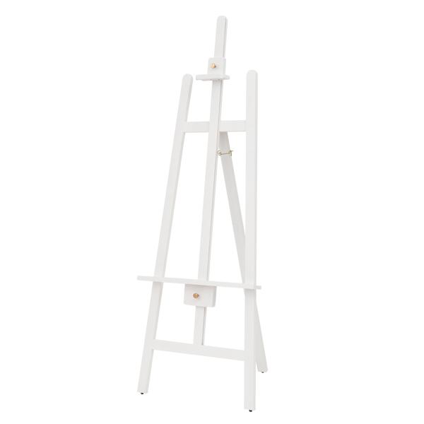 Rakuten - 【A1・B1パネル対応】アーバンイーゼル500 ホワイト 幅600mm×高1600mm×奥行630mm 木製 パネル受巾45mm 高級感 イーゼル 絵画 パネルスタンド ウェルカムボード メニューボード 看板 店舗用 お店 カフェ 事務用品 おしゃれ