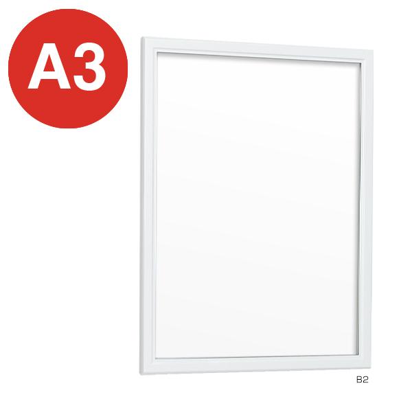 Rakuten - 壁面掲示板 617 W A3 ホワイト ホワイトボード仕様 扉式 ポスターケース 掲示板 壁 直付け 屋内 薄型 マグネット 磁石 A3サイズ 白