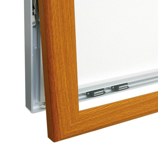 壁面掲示板 618 WD A0ヨコ 木目 マグネットクロス仕様：アイボリー ベルク almode 跳ね上げ式 掲示板 ポスター 壁 直付け 屋内 扉 マグネット 画鋲 ピン