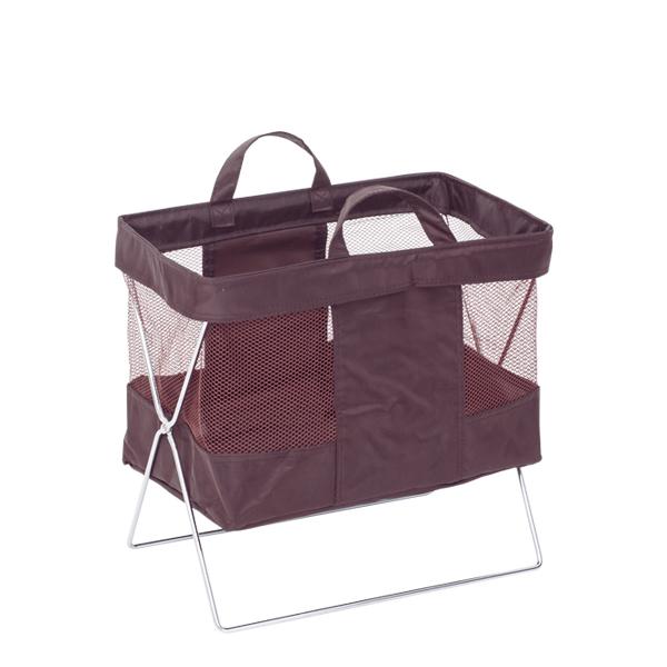 手荷物収納メッシュワゴン 小 店舗用品　レジ回り用品　サイドバッグ　手荷物収納カゴ　キャスターボッ..