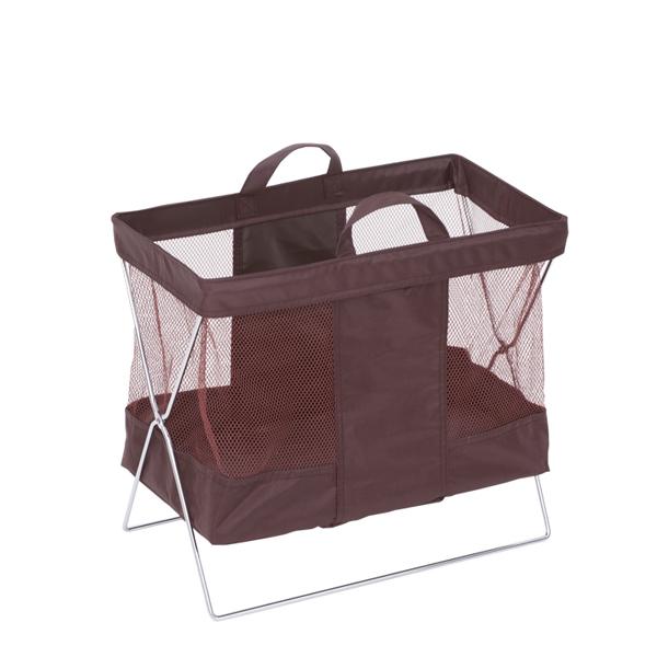 手荷物収納メッシュワゴン 大 店舗用品　レジ回り用品　サイドバッグ　手荷物収納カゴ　キャスターボッ..