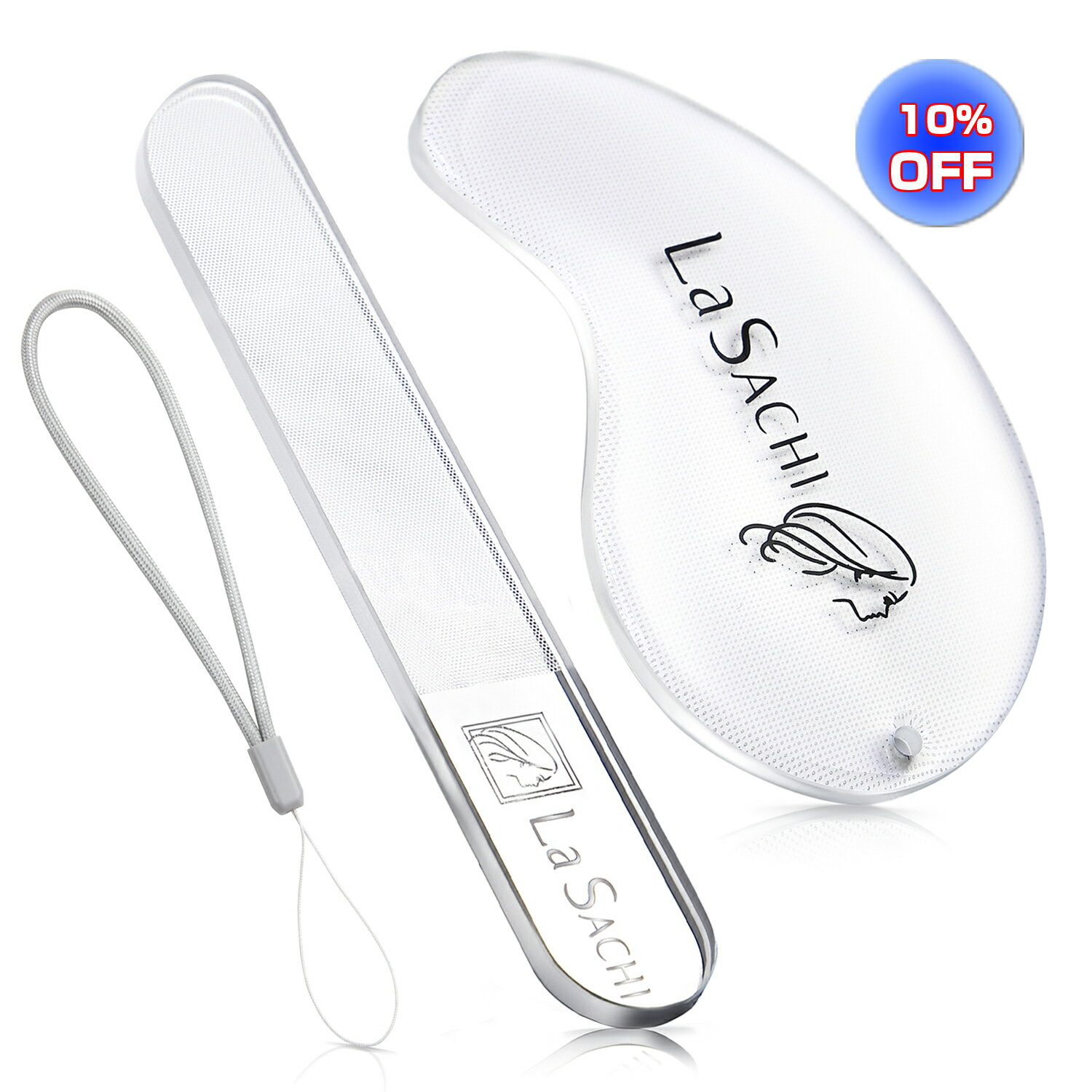 【楽天スーパーSALE10％OFF】 La SACHI 爪やすり&かかと角質取り セルフケア セット ガラス製 爪磨き かかと削り フットケア ネイルケア つめ ヤスリ 軽石 つめやすり つめみがき つめとぎ 爪ヤスリ 爪みがき 爪とぎ ハンドケア シンプル ネイル用品 マニキュア ペディキュア