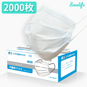 マスク2000枚入【翌日発送(週末・祝日除外)】【送料無料】ソフト和みマスク 2000枚入(40箱)★ブルーカラー★3層構造 CE認証済み 使い捨てマスク 箱 不織布マスク 飛沫カット 大人 男女兼用 大人用 防護 中国製