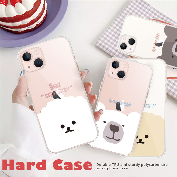 Rakuten - 10%OFF★iPhone17 17Pro 17ProMax Air iPhone16e ケース iPhone16 Pro Max 15pro 14 13 pro ハードケース クリアケース スマホケース おしゃれ かわいい 流行 韓国 クマ しろくま ビションフリーゼ 犬 手描き 人気