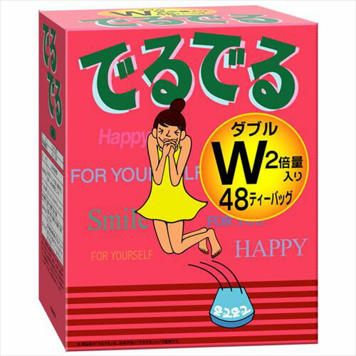 でるでるW48コ入 商品説明 『でるでるW48コ入 』 ◆センナ太茎配合(食用部位)のお茶です。 ◆ホットでもアイスでも美味しくお飲みいただけます。 ◆食品添加物不使用 でるでるW 48コ入 　詳細 【栄養成分／1杯(200cc)あたり エネルギー 4kcaL たんぱく質 0.0g 脂質 0.0g 炭水化物 1.0g ナトリウム 0.0mg 無水カフェイン 0.0g タンニン 0.04g 原材料など 商品名 でるでるW 7.4g*48コ入 原材料もしくは全成分 はぶ茶、センナ太茎(食用部位)、カッシーア・アラタ、玄米、みかんの果皮、ゴーヤ 内容量 48コ入 販売者 昭和製薬 ご使用方法 ・1日1〜2ティーバッグが目安です。飲む時間はいつでもOK！ ・マグカップまたは急須で！ ティーバッグ1袋に熱湯200cc〜300ccで5分間 ・その後、冷やしてもOK！ 氷で急速に冷やすとマイルドに仕上がります。 ※作った後はできるだけ早くお召し上がりください。冷蔵庫で保存する場合でも、24時間以内にお召し上がり下さい。 ご使用上の注意 ・本品の主原料であるセンナ太茎及び、その他副原料は、アレルギーなど体質に合わない場合もございますので、はじめてご利用の場合は、ティーバッグ1袋で作ったお茶の半分以下の量でお試しください。ご利用後、体調の優れない場合は、ご利用を中止してください。 ・お飲み物全般に言えることですが、飲み過ぎはお腹をこわすもとになります。 ・まれに体質に合わない方もございますので、体調の優れない場合は、ご利用を中止してください。 ・妊産婦、お子様は召し上がらないで下さい。 広告文責 株式会社プログレシブクルー072-265-0007 区分 日用品【20個セット】【1ケース分】 でるでるW 48コ入 ×20個セット　1ケース分