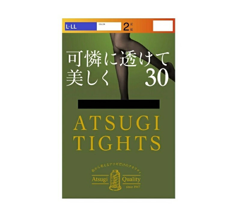 【10個セット】 アツギ タイツ 可憐に透けて美しく 30デニール L-LL ブラック(2足入)×10個セット 【正規品】