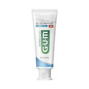 GUM(ガム) 薬用デンタルペースト 爽快タイプ 120g 商品説明 『GUM(ガム) 薬用デンタルペースト 爽快タイプ 120g 』 歯周病と歯周病由来の口臭を予防する歯周病歯磨きです。2つのクーラント(爽快長続き)成分配合で、爽快アップと持続性を両立しています。医薬部外品。 原材料など 商品名 GUM(ガム) 薬用デンタルペースト 爽快タイプ 120g 原材料 ソルビット液、濃グリセリン、PG、結晶セルロース、ヒドロキシエチルセルロース、プロピルジメチルオクタデシルアンモニウムクロリド結合無水ケイ酸、アルキルグリコシド、香料(クールミントタイプ)サッカリンNa、酸化Ti、ヤシ油脂肪酸アミドプロピルベタイン液、L-メントール、フッ化ナトリウム、塩化セチルピリジニウム、グリチルリチン酸2K 内容量 120g 原産国 日本 販売者 サンスター ご使用上の注意 ●発疹、かゆみ等が現れた場合は使用を中止し、医師に相談する。●目に入った時は、こすらずすぐに水で充分洗い流す。●歯みがき後はブラシ根元まで水で充分洗い流す。 お問い合わせ先 サンスターお客様相談室TEL：0120-008241(受付時間は平日9：30-17：00、土曜日、日曜日、祝祭日を除く) 広告文責 株式会社プログレシブクルー072-265-0007 区分 日本製 ・医薬部外品GUM(ガム) 薬用デンタルペースト 爽快タイプ 120g