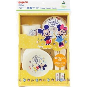 【5個セット】 ピジョン ベビー食器セット ミッキー＆フレンズ 1セット×5個セット 【正規品】【k】【ご注文後発送までに1週間前後頂戴する場合がございます】