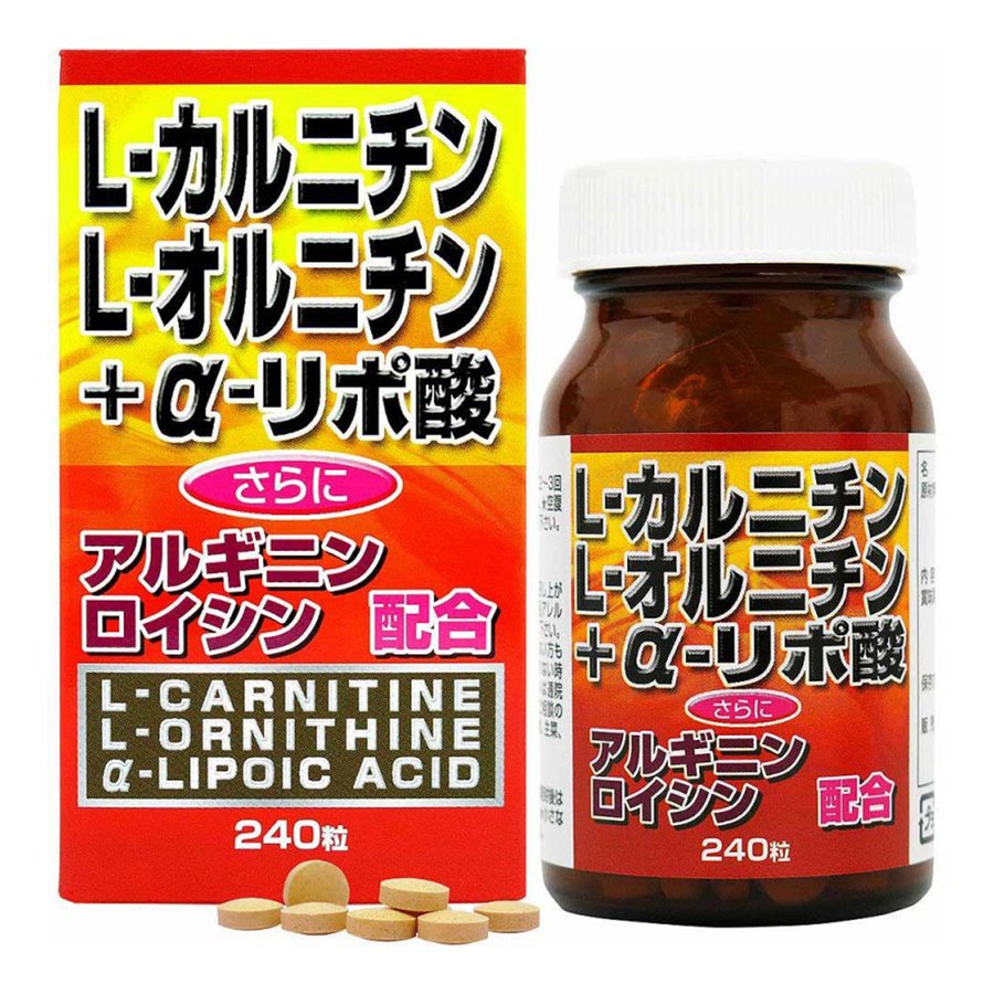 【24個セット】【1ケース分】L-カルニチン+α-リポ酸 240粒×24個セット　1ケース分【正規品】【ori】【ご注文後発送までに1週間前後頂戴する場合がございます】 ※軽減税率対象品 1