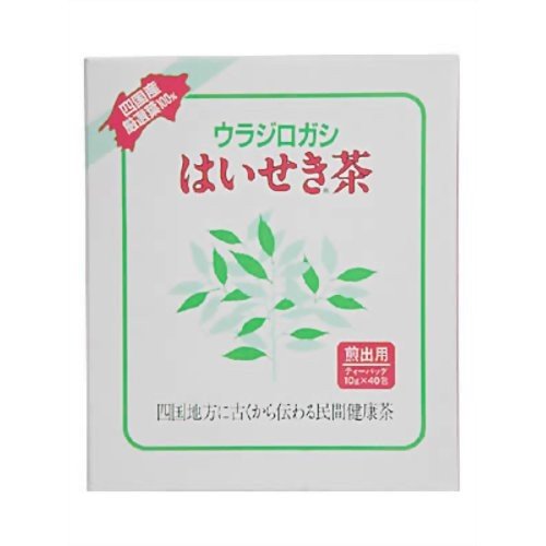 ウラジロガシ はいせき茶 煎出用 10g×40包 商品説明 『ウラジロガシ はいせき茶 煎出用 10g×40包』 本場四国産のウラジロガシを原料とし、使い易いティーバッグ状にしたおいしいお茶です。 ウラジロガシは、四国の山間部に自生するブナ科の常緑喬木です。ウラジロガシの葉や枝から作られたお茶は「はいせき茶」とも呼ばれ、主成分のカテコールタンニン。毎日の健康のために、どうぞご利用ください。 【ウラジロガシ はいせき茶 煎出用 10g×40包　詳細】 原材料など 商品名 ウラジロガシ はいせき茶 煎出用 10g×40包 原材料もしくは全成分 ウラジロガシ 内容量 10g×40包 原産国 日本 販売者 千金丹ケアーズ お召し上がり方 やかんにティーバッグ2包を入れ、水2リットルを加えます。強火で一旦沸騰させた後、更に20分間程度中火で煮出して下さい。 (水2リットルを約1.4リットル迄煮つめます。)*市販のウーロン茶程度の色と味が飲みごろです。 *煮出し過ぎて味が濃くなった場合には、水で薄めて好みのお味に調整して下さい。 アイスでもホットでもお召し上がりいただけます。 広告文責 株式会社プログレシブクルー072-265-0007 区分 健康食品ウラジロガシ はいせき茶 煎出用 10g×40包