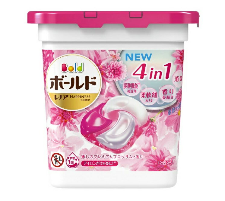 【5個セット】P&G ボールド 洗濯洗剤 ジェルボール4D プレミアムブロッサム 本体(12個入)×5個セット 【正規品】