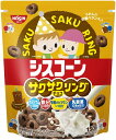 日清シスコ シスコーン サクサクリングチョコ 150g 商品説明 『日清シスコ シスコーン サクサクリングチョコ 150g』 サクサク楽しい食感で、2種のカカオをブレンドしたチョコレート味のリング状パフシリアル 1食分 (30g) に乳酸菌10億個を配合。 1食分 (30g) に牛乳200mlをかけて食べると、1日に必要なカルシウムと鉄分の1/2、9種類のビタミンの1/3以上が摂取できます。 ※企画品のため、急きょ製造終了になる場合が御座います。 【日清シスコ シスコーン サクサクリングチョコ 150g　詳細】 原材料など 商品名 日清シスコ シスコーン サクサクリングチョコ 150g 内容量 150g 販売者 日清シスコ 広告文責 株式会社プログレシブクルー072-265-0007 区分 食品日清シスコ シスコーン サクサクリングチョコ 150g×3個セット　