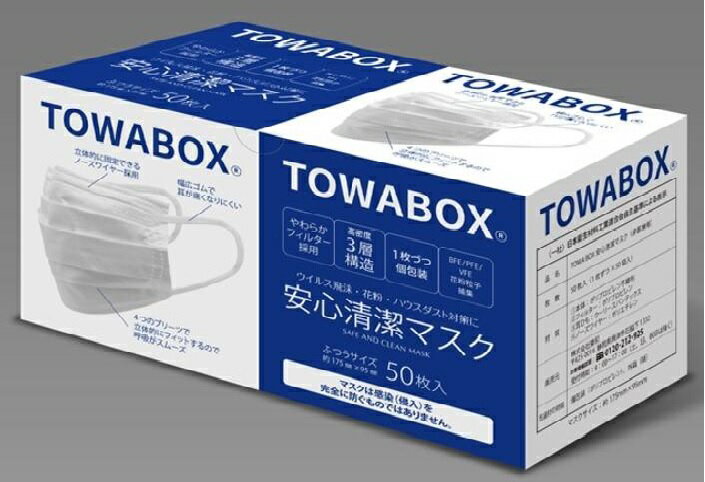 【250枚入り】 【5箱セット】 安心清潔マスク 50枚入り ×5箱セット ふつうサイズ　1枚ずつ個包装タイプ　全国マスク工業会 会員認定マーク付き【正規品】