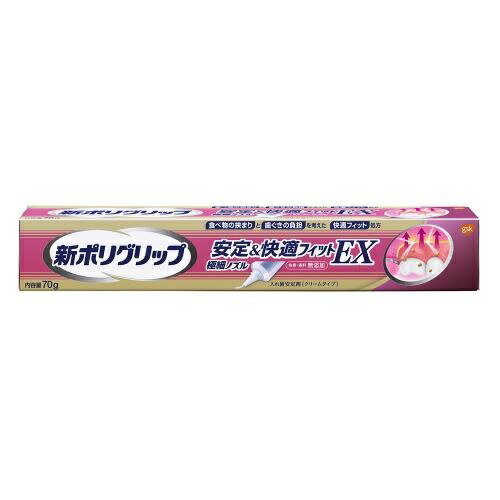 【48個セット】【1ケース分】GSK 新ポリグリップ 安定＆快適フィットEX(70g)×48個セット　1ケース分 【正規品】