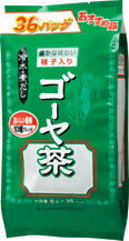 山本漢方　お徳用ゴーヤ茶（袋入）　8g×36包 商品説明 「山本漢方　お徳用ゴーヤ茶（袋入）　8g×36包」 ゴーヤをベースに10種類の素材をブレンドした、風味豊かなゴーヤ茶です。ゴーヤはアジア原産のウリ科の植物で、独特の苦味を持つ事からニガウリとも呼ばれます。正式な名称はツルレイシといい、濃い緑色をしています。表面にイボがあり、ヘチマのような形をした瓜です。煮出してお飲み頂けるほか、冷水出しでもお飲み頂けます。 【山本漢方　お徳用ゴーヤ茶（袋入）　8g×36包 詳細】 【栄養成分表　100cc(茶葉1.33g)あたり】 エネルギー 1kcal たんぱく質 0g 脂質 0g 炭水化物 0.3g ナトリウム 10mg 原材料など 商品名 山本漢方　お徳用ゴーヤ茶（袋入）　8g×36包 原材料 ゴーヤ、 はとむぎ、 はぶ茶、 ウーロン茶、 玄米、 大豆(遺伝子組換えではありません)、 プアール茶、 桑の葉茶、 バナバ葉、 どくだみ 内容量 8g×36包 保存方法 直射日光を及び、高温多湿のところを避けて、保存してください。また、本品は穀物の原料を使用しておりますので、虫、カビの発生を防ぐために、開封後はお早めに、ご使用ください。尚、開封後は輪ゴム、又はクリップなどでキッチリと封を閉め、涼しい所に保管してください。特に夏季は要注意です。 メーカー 山本漢方製薬 作り方 煮出しの場合：沸騰したお湯、約400ccの中へ1パックを入れ、約3分間以上充分に煮出し、お飲みください。 アイスの場合：上記のとおり煮出したあと、湯冷ましをして、空の大型ペットボトル又は、ウォーターポットに入れ替え、冷蔵庫に保存してください。冷ましますと容器の底にうま味の成分(アミノ酸等)が見えることがありますが、安心してください。 冷水だしの場合：ウォーターポットの中へ、1パックを入れ、水約300cc-500ccを注ぎ、冷蔵庫に保管、約30-40分後冷水ゴーヤ茶になります。 ご使用上の注意 ●本品は、天然の原料のため、製品の刻みに色調が多少異なることがありますが、品質には問題がありませんので、ご安心してお召し上がりください。 ●本品は天然物を使用しておりますので、虫、カビの発生を防ぐために、開封後はお早めに、ご使用ください。尚、開封後は輪ゴム、又はクリップなどでキッチリと封を閉め、涼しい所に保管してください。特に夏季は要注意です。 ●本品のティーパックの材質には、色、味、香りをよくするために薄く、すける紙材質を使用しておりますので、パック中の原材料の微粉が漏れて内袋の内側の一部に付着する場合がありますが、品質には問題ありませんので、ご安心してご使用ください。 広告文責 株式会社プログレシブクルー072-265-0007 区分 日本製・健康食品山本漢方　お徳用ゴーヤ茶（袋入）　8g×36包風味豊かなゴーヤ茶です!!