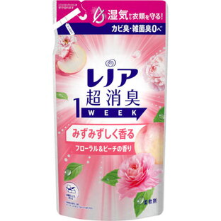 【3個セット】 P&G レノア 超消臭1WEEK 柔軟剤 みずみずしく香るフローラル&ピーチの香り 詰め替え340m..