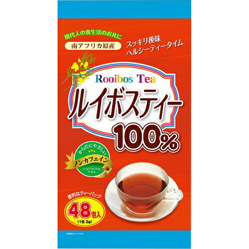 ルイボスティー100%　48包 商品説明 「ルイボスティー100%　48包」 ルイボスを100%使用した健康茶です。 ストレスを感じやすい方など、現代人の食生活のお共に最適です。 日頃の健康維持に是非お役立て下さい。 【ルイボスティー100%　48包　詳細】 原材料など 商品名 ルイボスティー100%　48包 原材料 ルイボス 内容量 48g(1g×48包) 保存方法 直射日光を及び、高温多湿を避けて、保存してください。 メーカー アルファ お召し上がり方 ●急須、カップの場合 ティーバック1包を急須又はカップに入れ、お湯を注ぎ、お召上がり下さい。 ●煮出す場合 約1リットルのお湯を沸かし、ティーバック1〜2包を入れ、2〜3分煮出してください。 出来上がりましたら、ポット等に移してお召上がり下さい。 冷やしてもおいしくお召上がりいただけます。 ご使用上の注意 ●変色・変質の恐れがありますので直射日光、高温多湿をさけ涼しいところで保存してください。 ●開封後は外装の封をしっかり締め、湿気に注意して保存し、早めにお召し上がり下さい。 広告文責 株式会社プログレシブクルー072-265-0007 区分 健康食品ルイボスティー100%　48包　 ×3個セット 　お茶