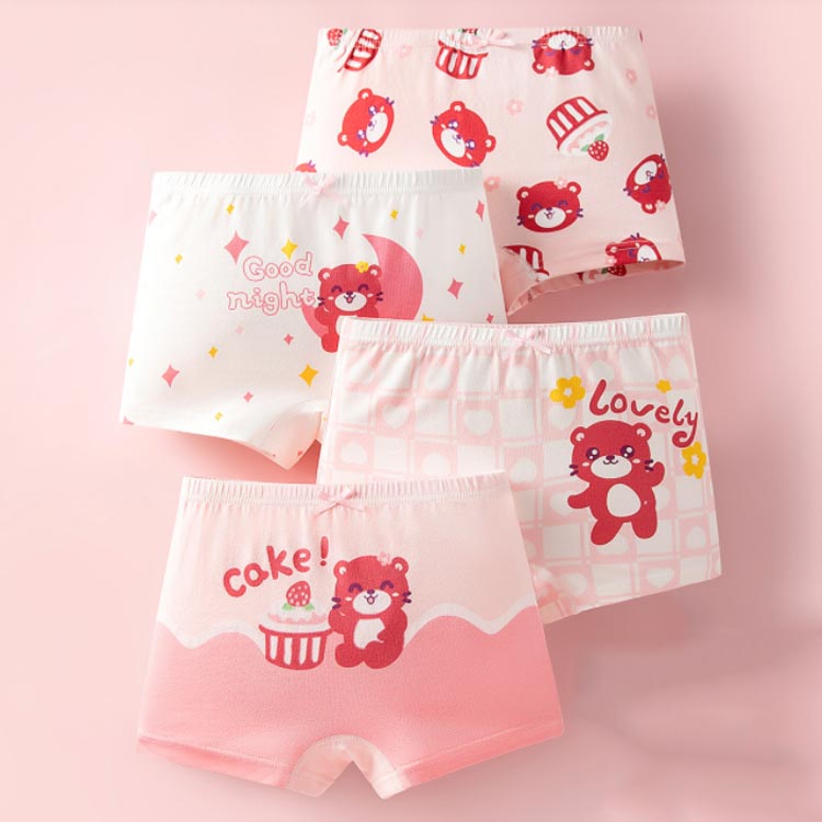 4枚セット 下着 インナーパンツ 下着 ボクサーパンツ 綿 4枚セット 女児ショーツ 子供 キッズ パンツ 女の子 女の子 キッズ 下着 ガールズ ジュニア アンダーウェアー 通園 2