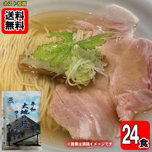 大地の塩 ラーメンスープ 24食 塩ラーメンスープ 北海道産昆布 ホタテ するめ 煮干し 鶏がら 濃縮スープ 小袋 メール便送料無料