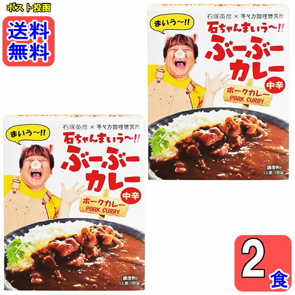 石ちゃんまいう~ ぶーぶーカレー ポークカレー 中辛 180g×2食詰め合わせセット