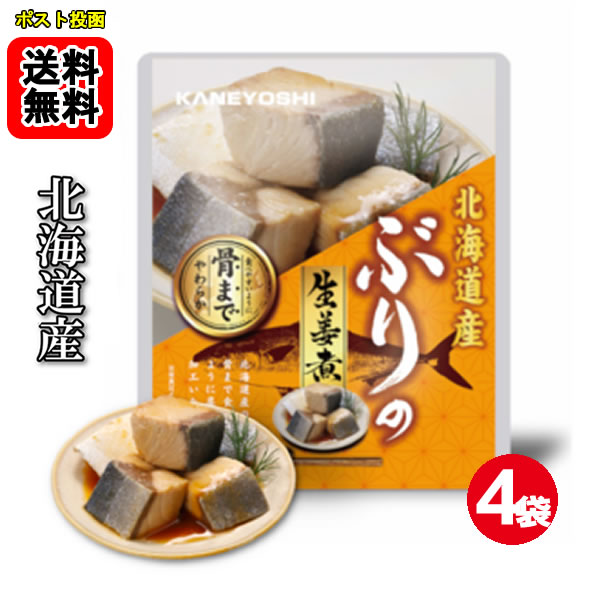 北海道産 やわらかぶりの生姜煮 85g×4袋お試しセット【メール便送料無料】