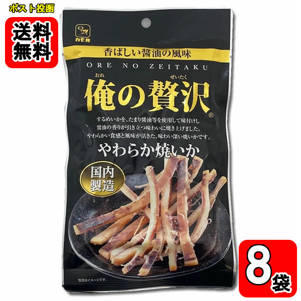 カモ井 俺の贅沢 やわらか焼いか 国内製造 28g×8袋 お試しセット【メール便送料無料】